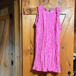 Robbie Bee Vibrant Pink Ruffle Tank Top